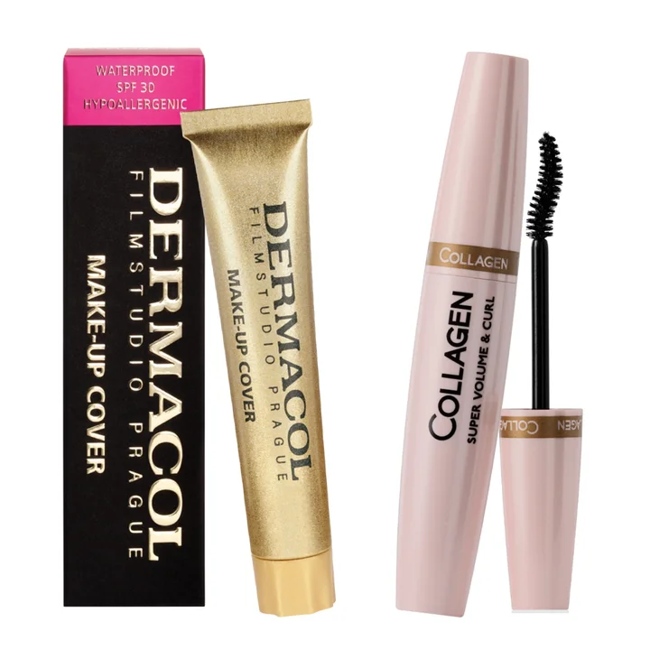Dermacol Make-up Cover + máscara Collagen super volume and curl