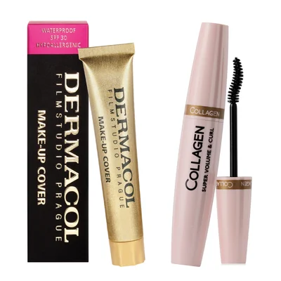 Dermacol Make-up Cover + máscara Collagen super volume and curl